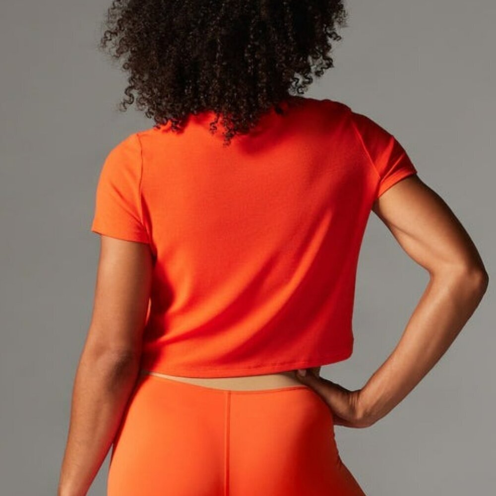 🦋 TAVI Ribbed Tee in Magma Cropped Short Sleeve Comfort Stretch Tencel XS NWT - Picture 13 of 13